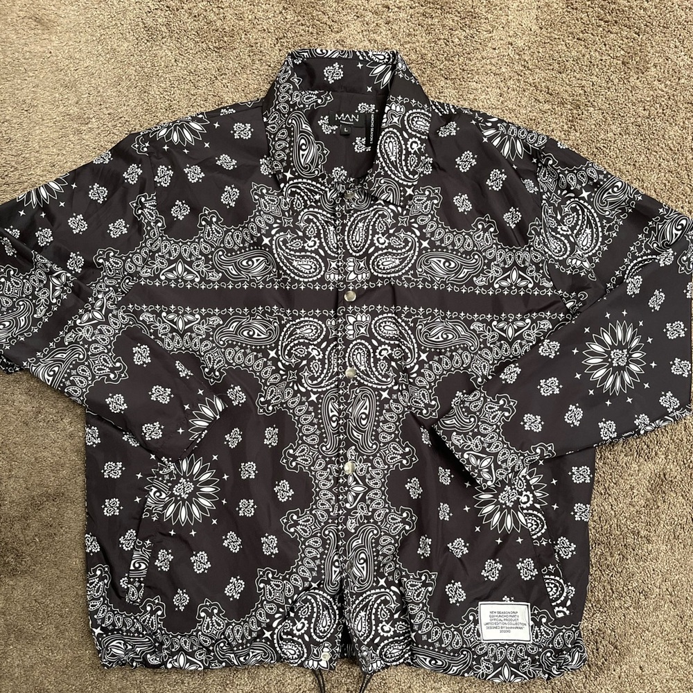 Boohoo man bandana windbreaker jacket